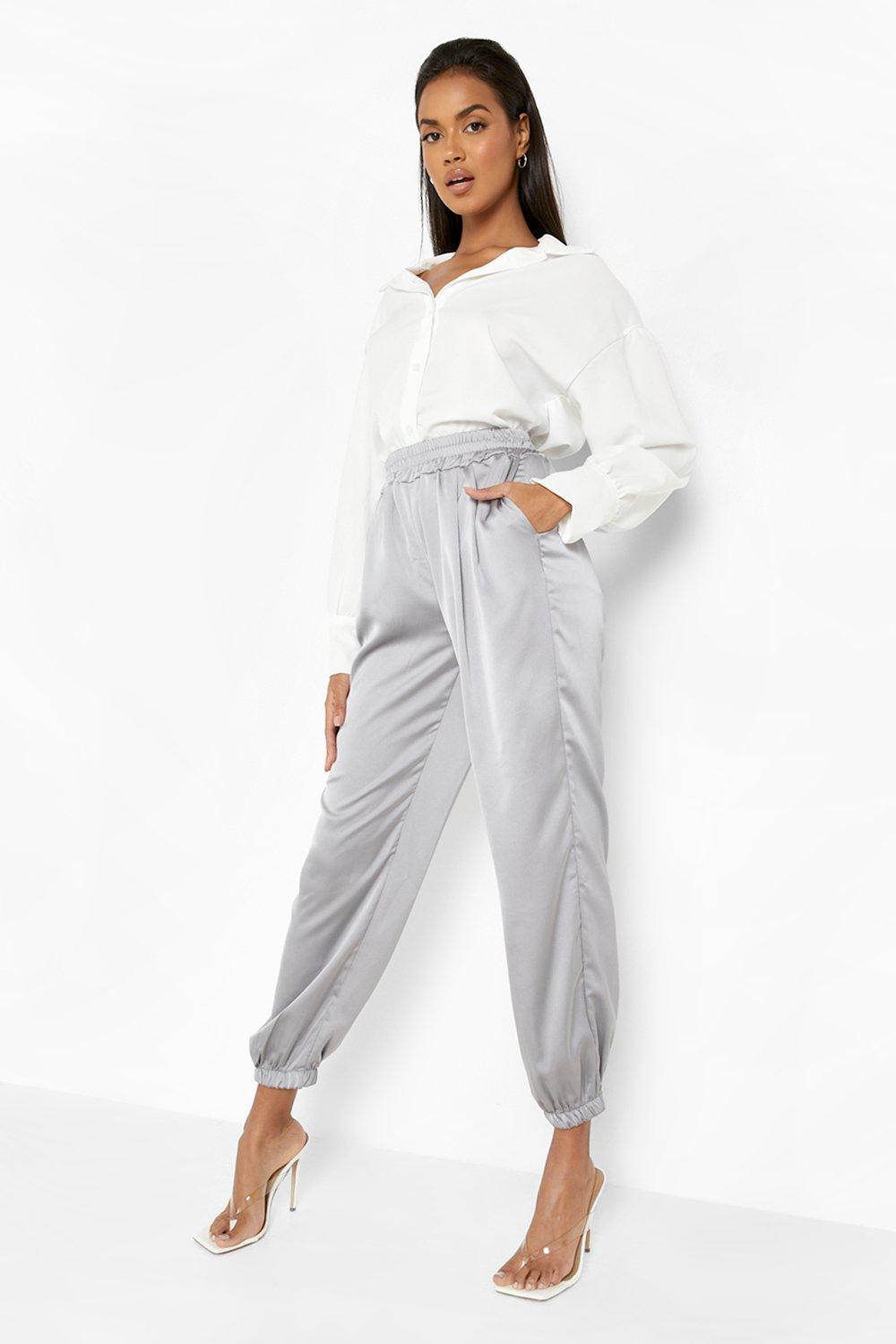 Boohoo best sale satin joggers